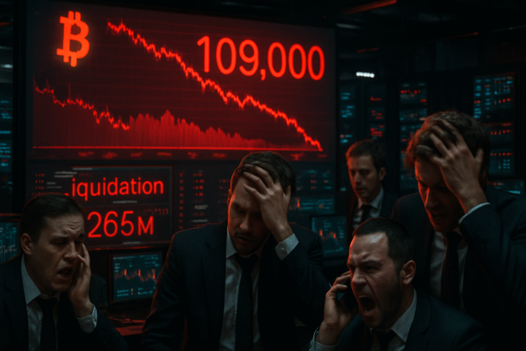 découvrez comment le bitcoin a chuté sous les 109 000 $, provoquant un important appel de marge et la liquidation de 265 millions de dollars en positions longues. analyse des causes et conséquences de cette violente correction sur le marché des cryptomonnaies.