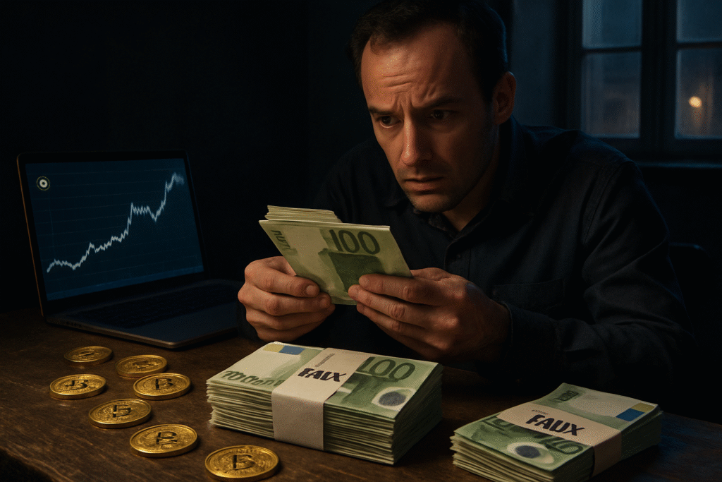 découvrez l’incroyable histoire d’une escroquerie où 70 000 € en faux billets ont servi à acheter des bitcoins. plongez dans les détails de cette fraude étonnante et ses conséquences.