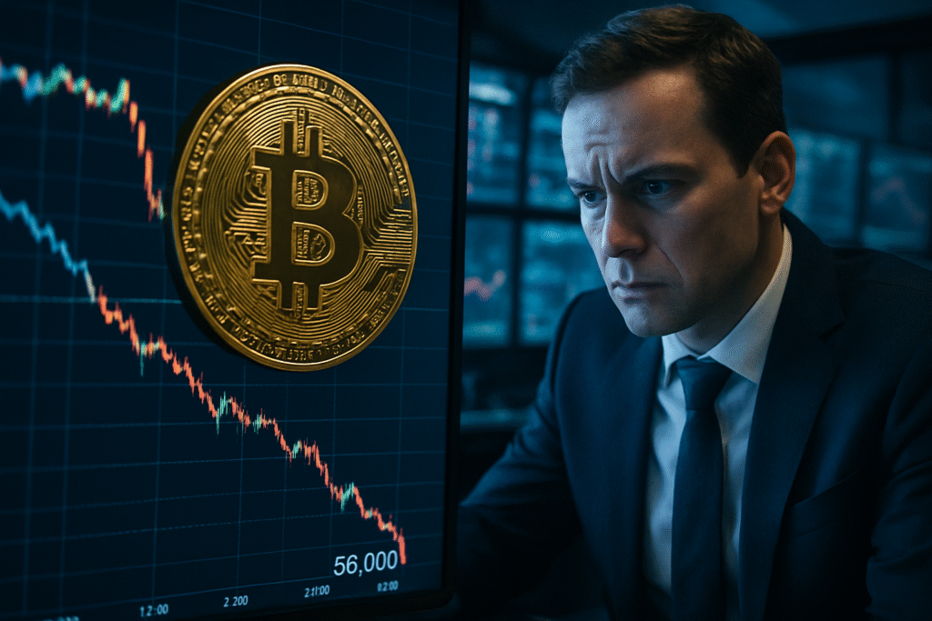 découvrez pourquoi un expert prévoit une chute du bitcoin (btc) à 56 000 dollars et quelles sont les implications pour les investisseurs.