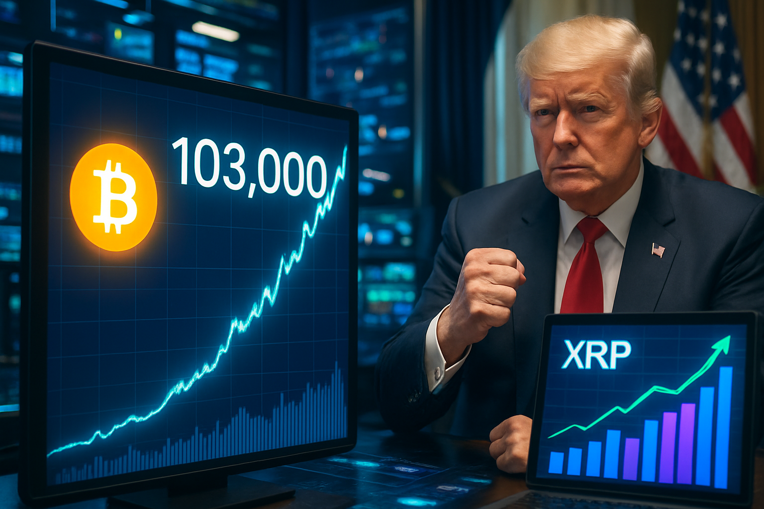 le bitcoin dépasse les 103 000$, le xrp en hausse, alors que trump intensifie les débats sur la régulation des cryptomonnaies.