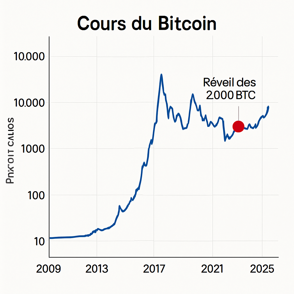 découvrez le réveil inattendu de 2 000 btc après 13 ans d'inactivité, un événement marquant dans l'histoire de bitcoin.