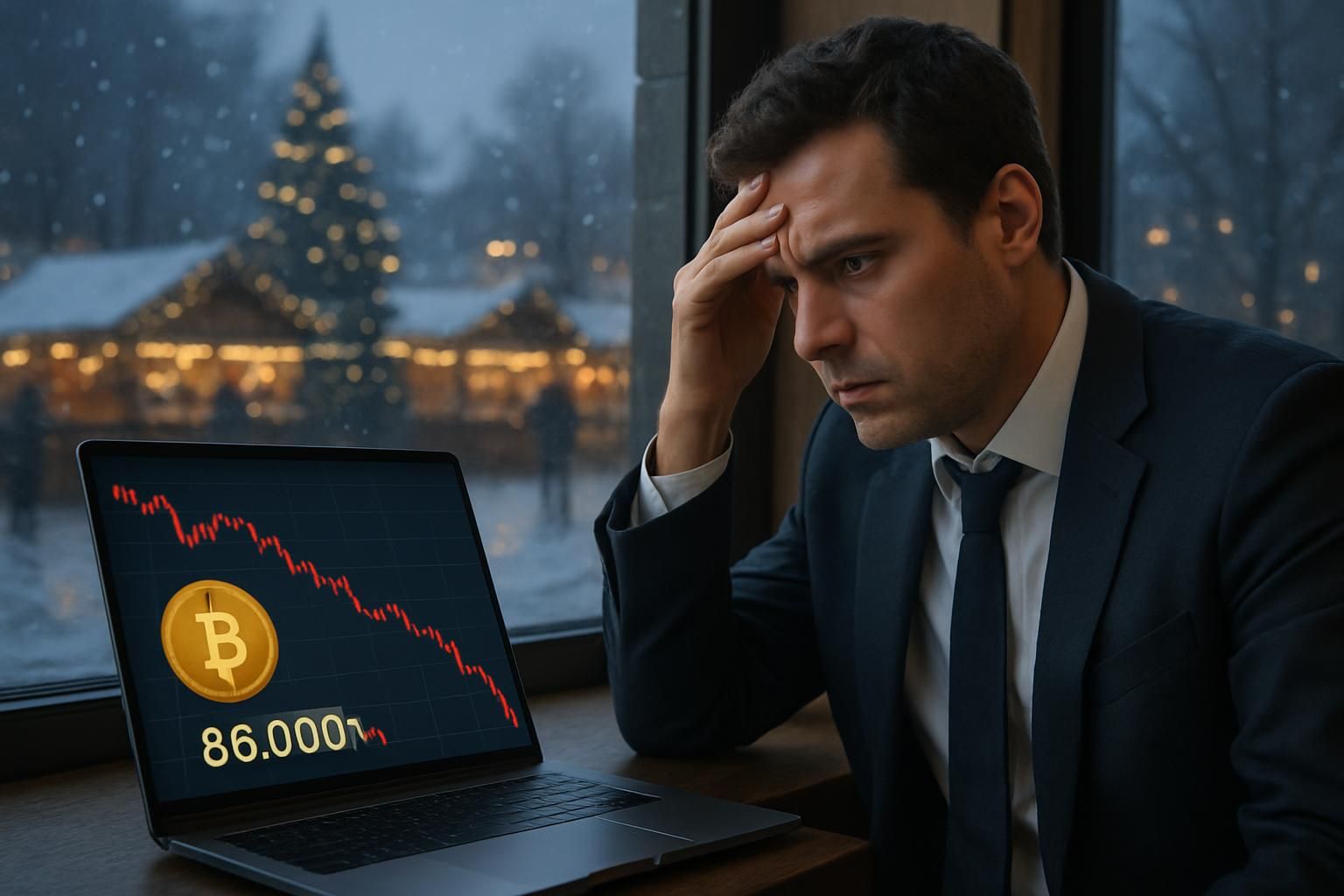 le prix du bitcoin plonge à 86 000 $, mettant en question la poursuite du rallye de noël sur le marché des cryptomonnaies.