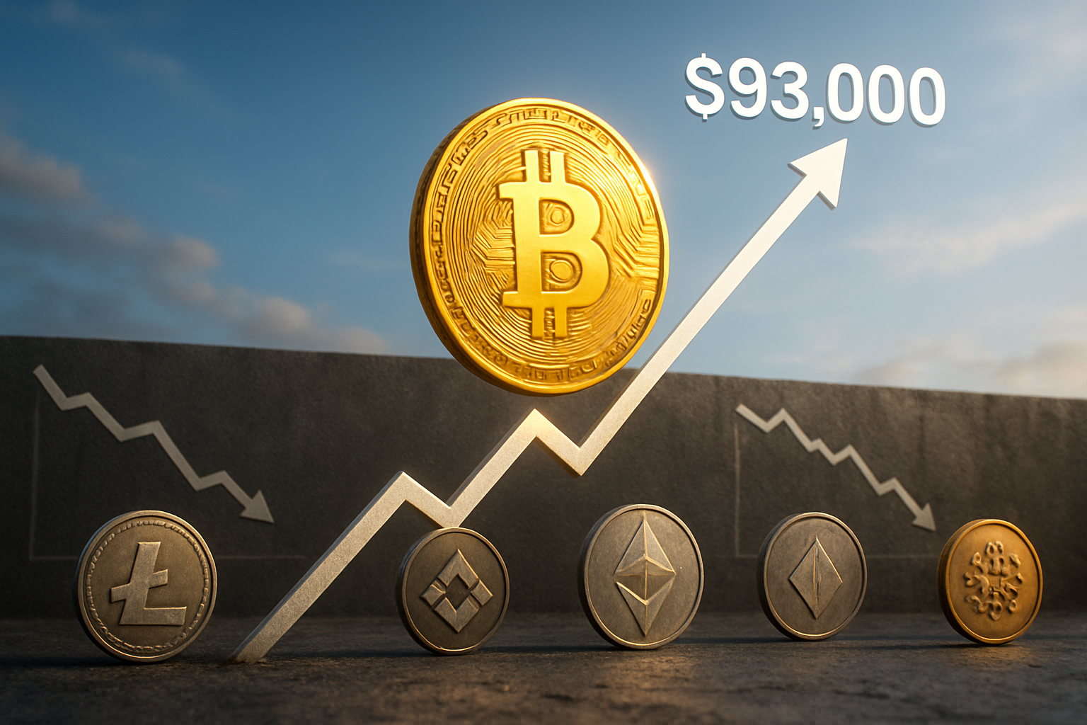 bitcoin reprend fortement sa course vers 93 000 dollars, contrastant avec la stagnation des altcoins qui ont du mal à décoller sur le marché des cryptomonnaies.