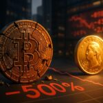 découvrez l'effondrement dramatique du bitcoin avec une chute de 50 % et son niveau le plus bas en 2 ans face à l'or. analyse des causes et impact sur le marché des cryptomonnaies.