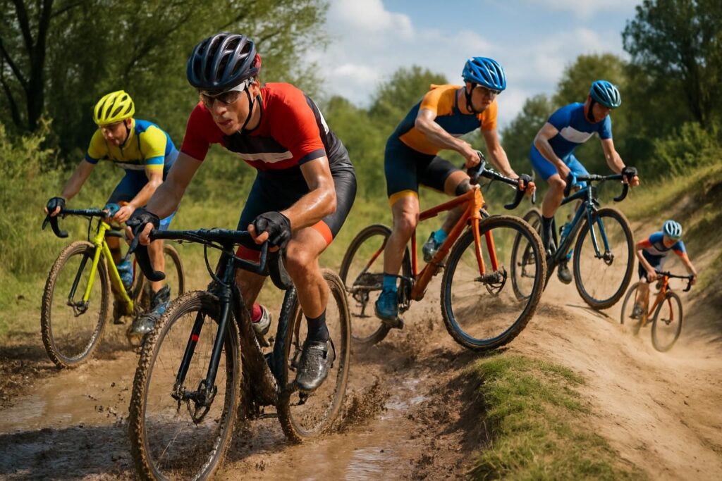 des cyclistes passionnés se sont affrontés sur le parcours de cyclo-cross du btc de saint-memmie, offrant une compétition intense et spectaculaire.