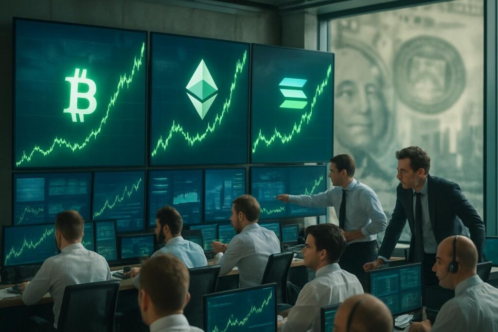 découvrez l'évolution des cryptomonnaies btc, eth et sol en hausse alors que les marchés financiers restent attentifs aux décisions de la fed, aux résultats des géants technologiques et à la dépréciation du dollar.