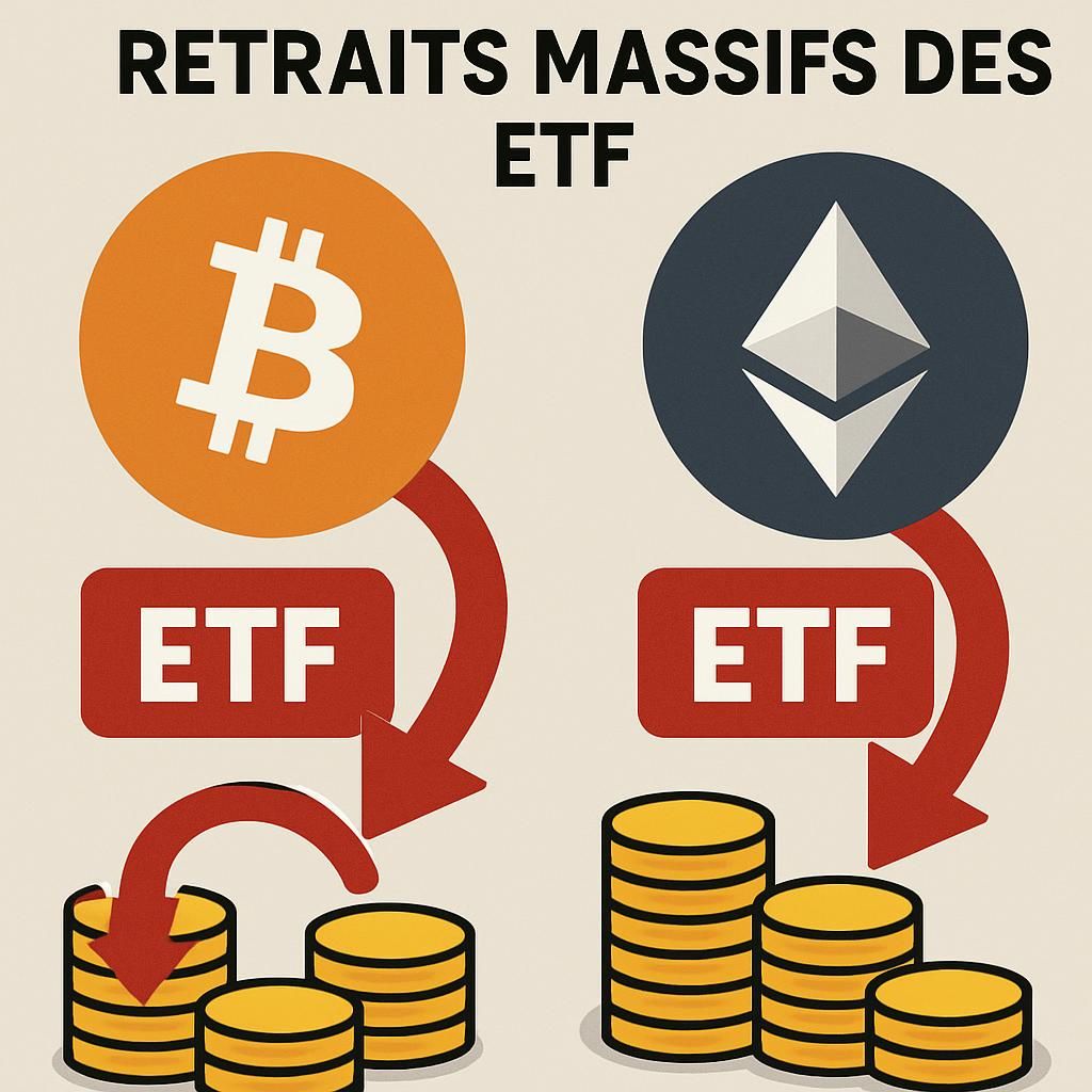 découvrez les dernières tendances du marché avec près d'un milliard de dollars retirés des etf bitcoin (btc) et ethereum (eth). analyse et impact sur les crypto-monnaies.