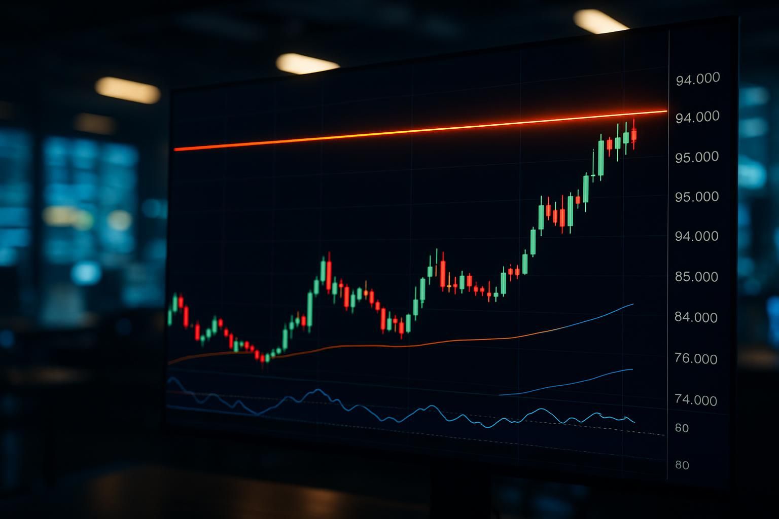 découvrez comment bitcoin (btc/usd) se prépare à affronter une résistance cruciale à 94 000 $, marquant un tournant potentiel majeur pour la cryptomonnaie.