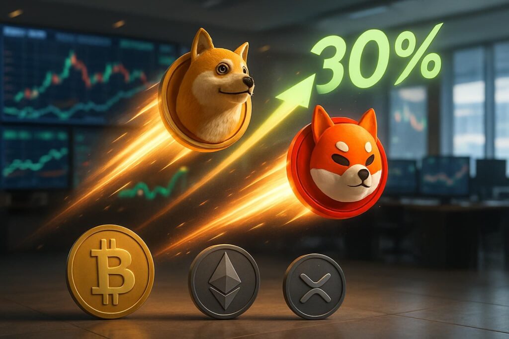 découvrez pourquoi doge et shib ont enregistré une hausse de 30% tandis que btc, eth et xrp restent stables. analyse approfondie des facteurs influençant cette dynamique sur le marché des cryptomonnaies.