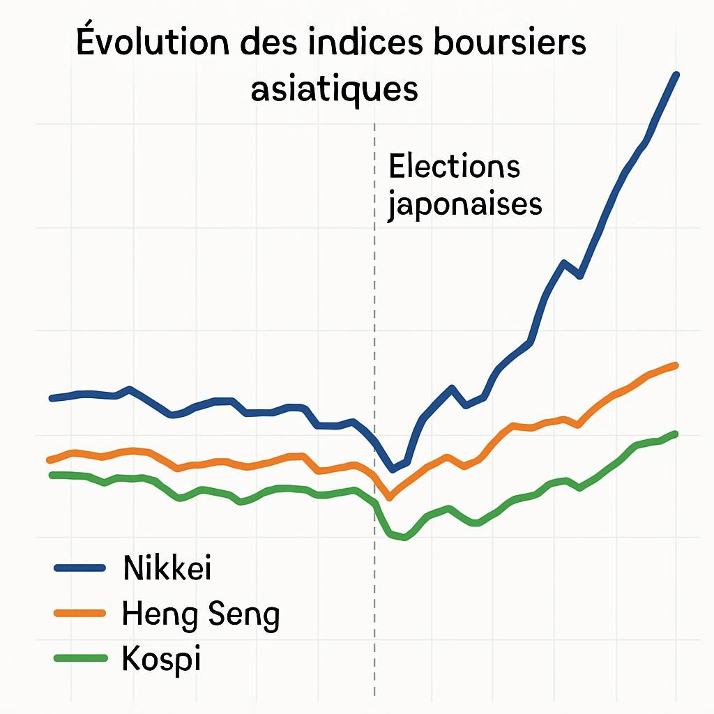 découvrez le résumé matinal : la bourse asiatique grimpe grâce aux enjeux électoraux au japon, tandis que l'argent et le bitcoin atteignent de nouveaux records. analyse complète avec invezz.