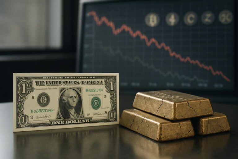 analyse des marchés des devises : le dollar gagne en force alors que l'or, le bitcoin et les autres cryptomonnaies subissent de fortes baisses.
