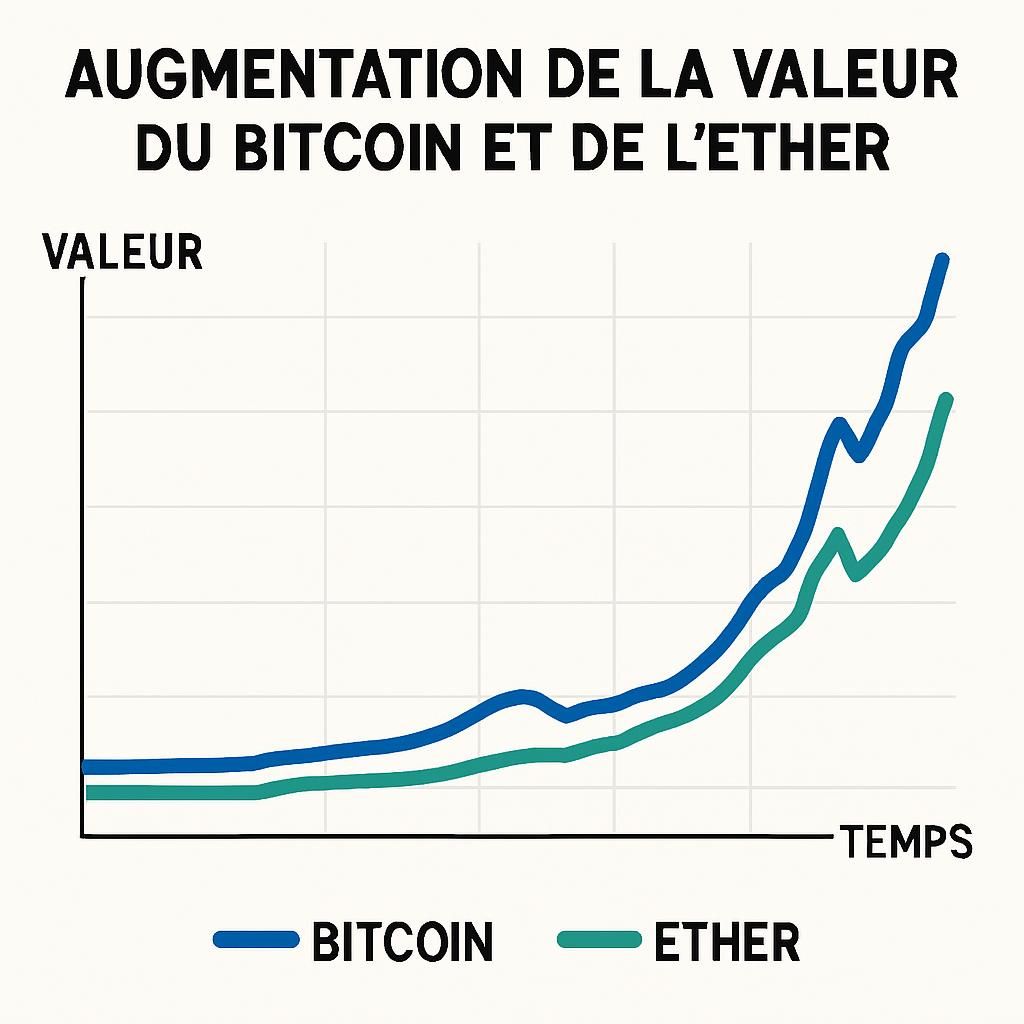 découvrez pourquoi les cryptomonnaies gagnent en popularité avec le bitcoin qui progresse de plus de 3%, marquant une forte hausse sur le marché.