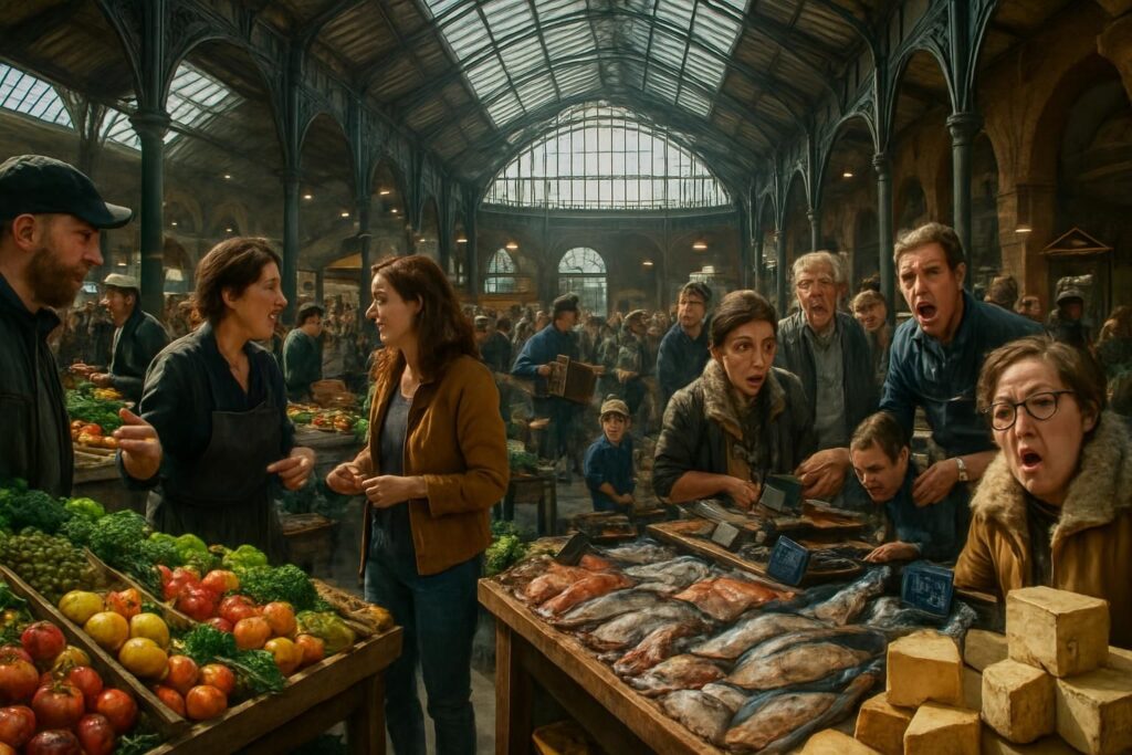 découvrez l'ambiance unique des halles, mêlant animations dynamiques et réalités surprenantes, pour une immersion authentique au cœur de ce lieu emblématique.