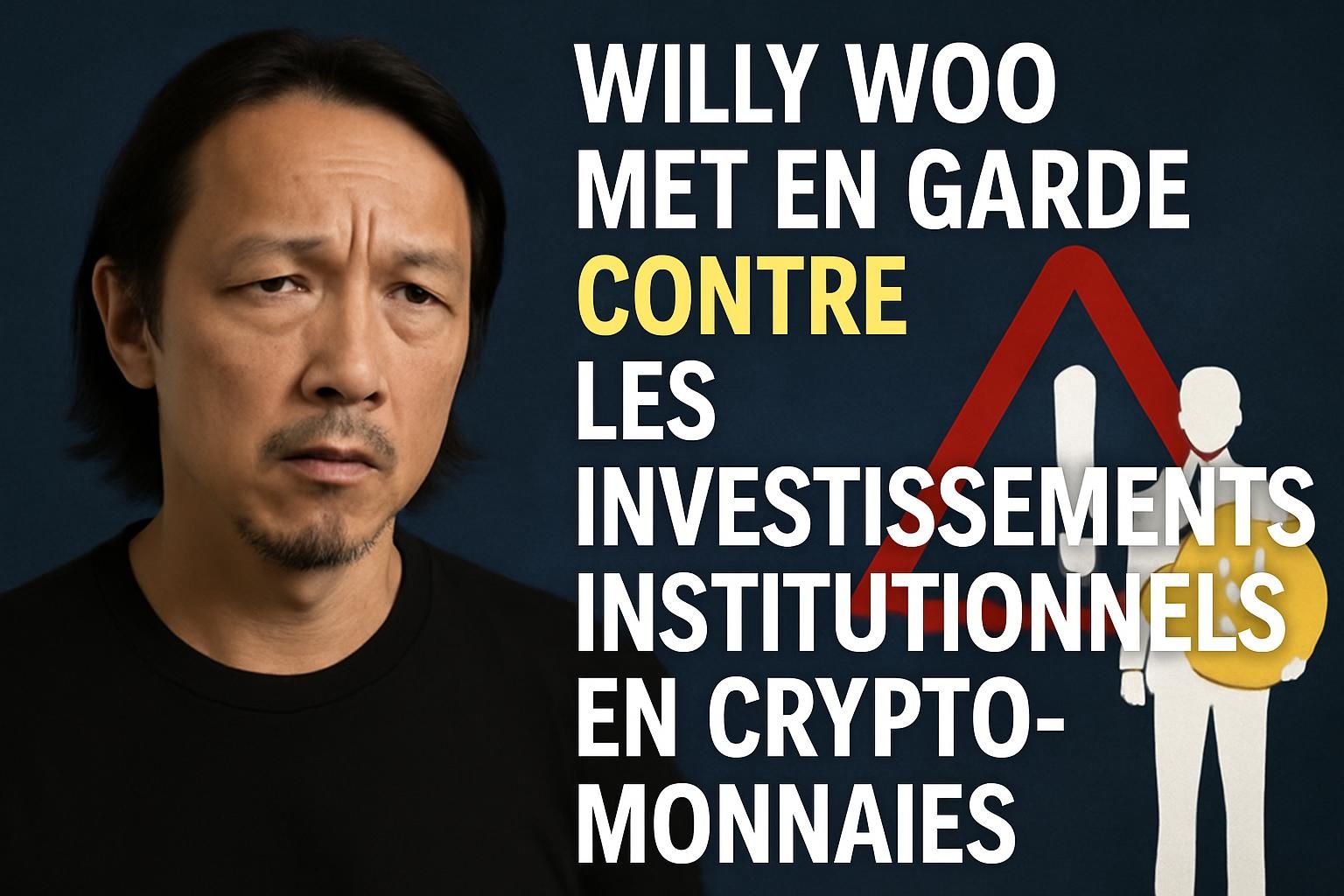 willy woo met en garde contre l'attente d'investissements institutionnels gigantesques de plusieurs billions de dollars, soulignant les risques et les réalités du marché.