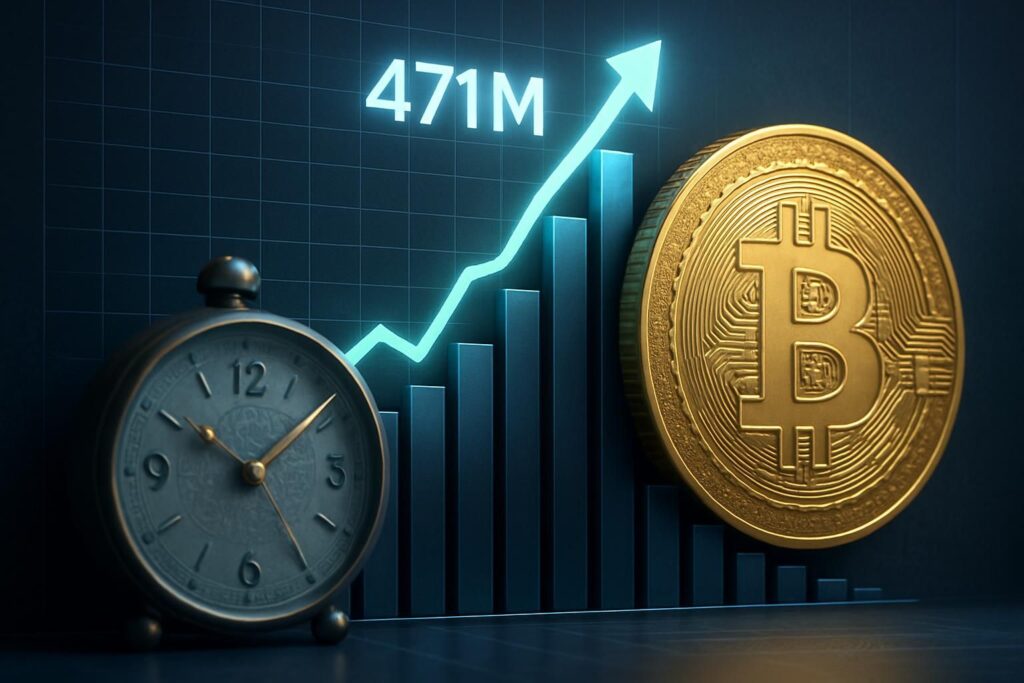 les flux dans les etf bitcoin atteignent un sommet historique de 471 millions de dollars alors que la date limite liée à l'iran approche, illustrant un intérêt croissant pour les investissements en crypto-monnaies.