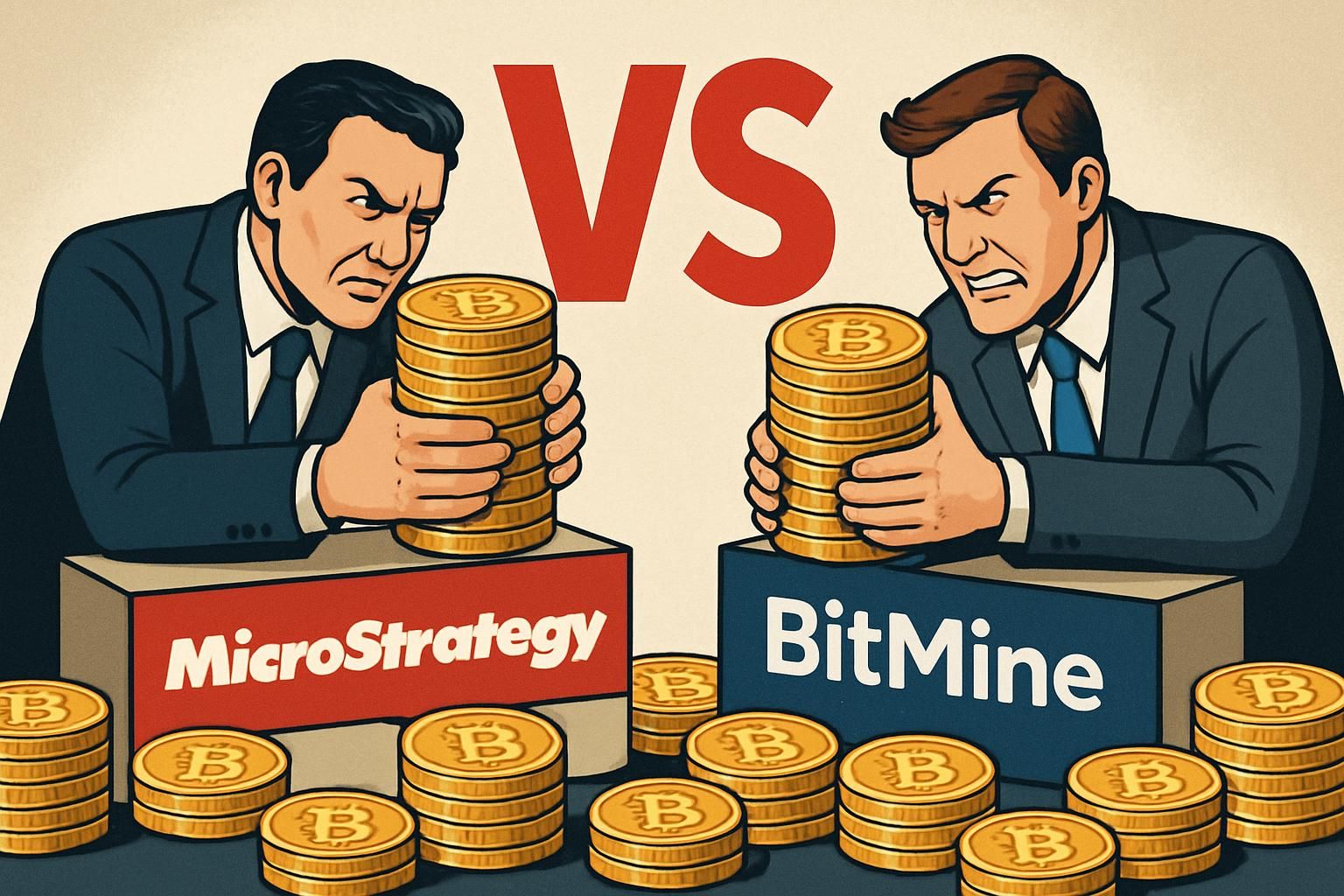 découvrez l'affrontement entre microstrategy et bitmine de tom lee dans la course aux objectifs financiers. analyse des stratégies et perspectives pour savoir qui prendra l'avantage.