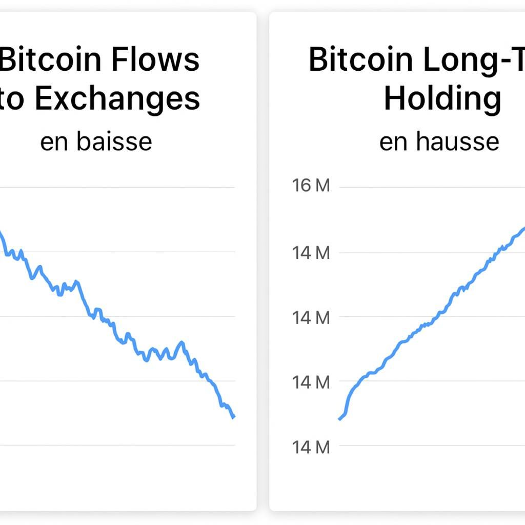 analyse du repli des flux de bitcoin des investisseurs majeurs sur les plateformes, un retour aux niveaux observés en 2018 accompagné d'une contraction notable de l'offre.