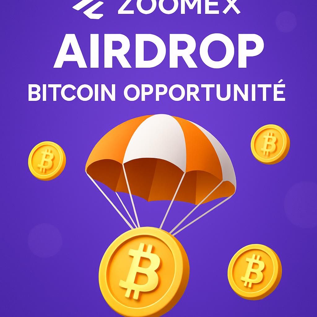 participez à l'airdrop exclusif de zoomex et tentez de gagner une part des 150 000 $ en btc offerts. une opportunité unique pour tous les utilisateurs de bénéficier de récompenses en bitcoin.