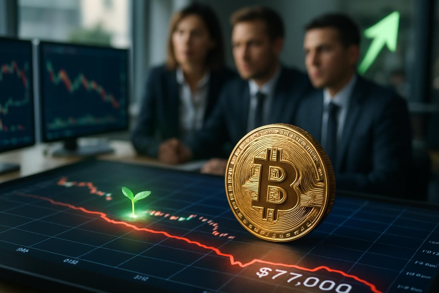 découvrez pourquoi le bitcoin a chuté sous les 77 000 $ et quels sont les trois indices surprenants qui pourraient annoncer une prochaine hausse du marché.