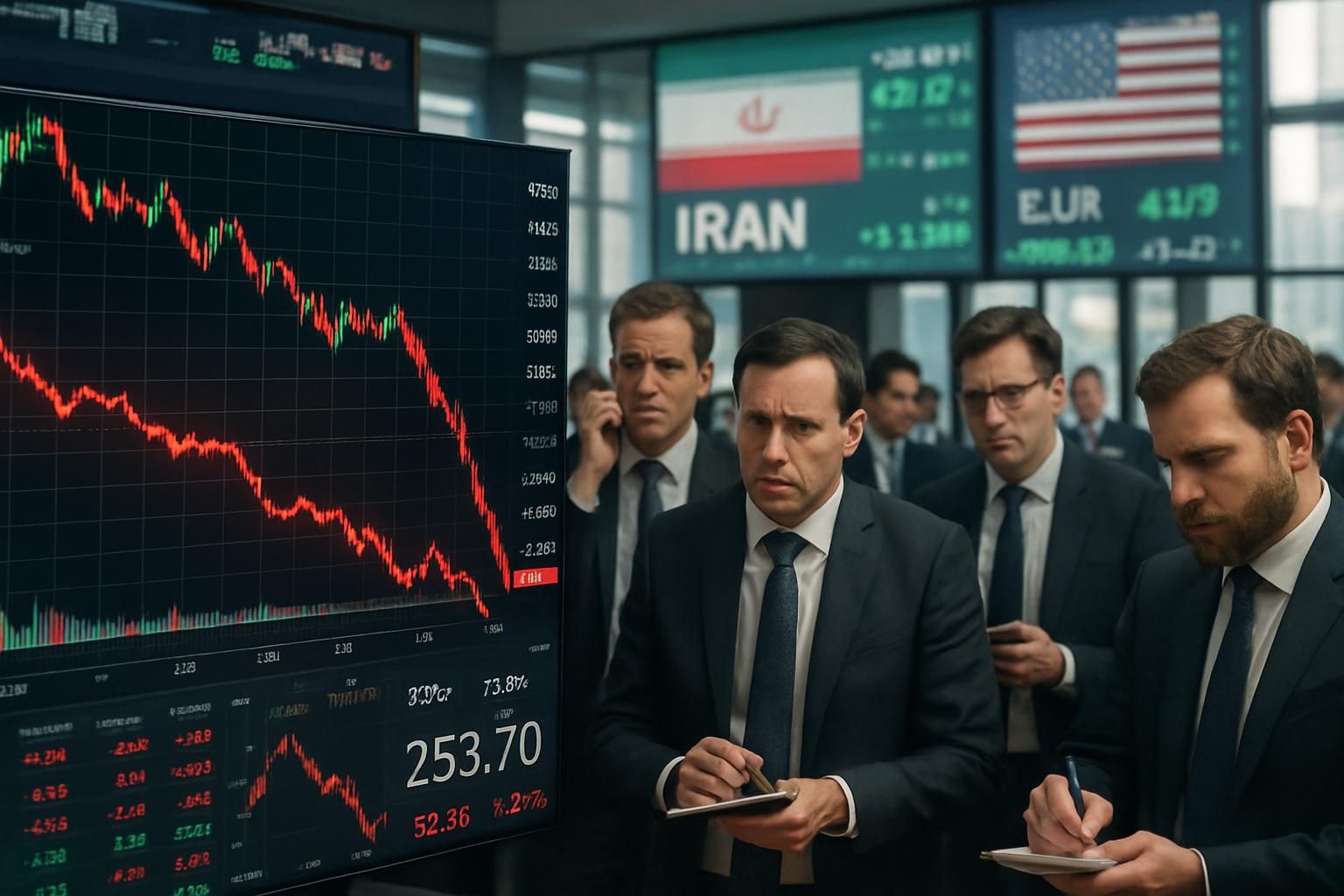 la décision controversée de trump concernant l'iran provoque une forte volatilité sur les marchés financiers avec 350 milliards de dollars en jeu, tandis que les investisseurs adoptent une approche prudente.