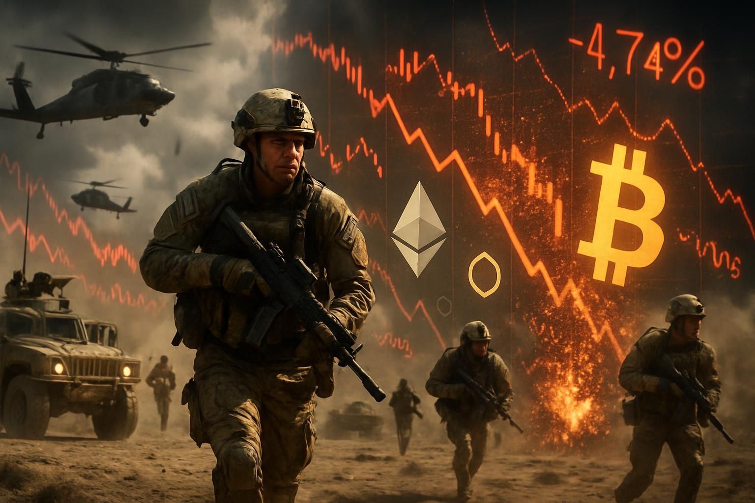 découvrez la nouvelle opération militaire américaine contre l’iran et son impact majeur sur la cryptomonnaie, avec des liquidations approchant le milliard de dollars.