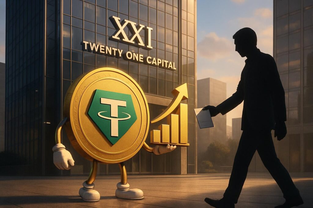 tether prend le contrôle total de twenty one capital (xxi) en acquérant la participation de softbank, renforçant ainsi sa position dans le secteur financier.