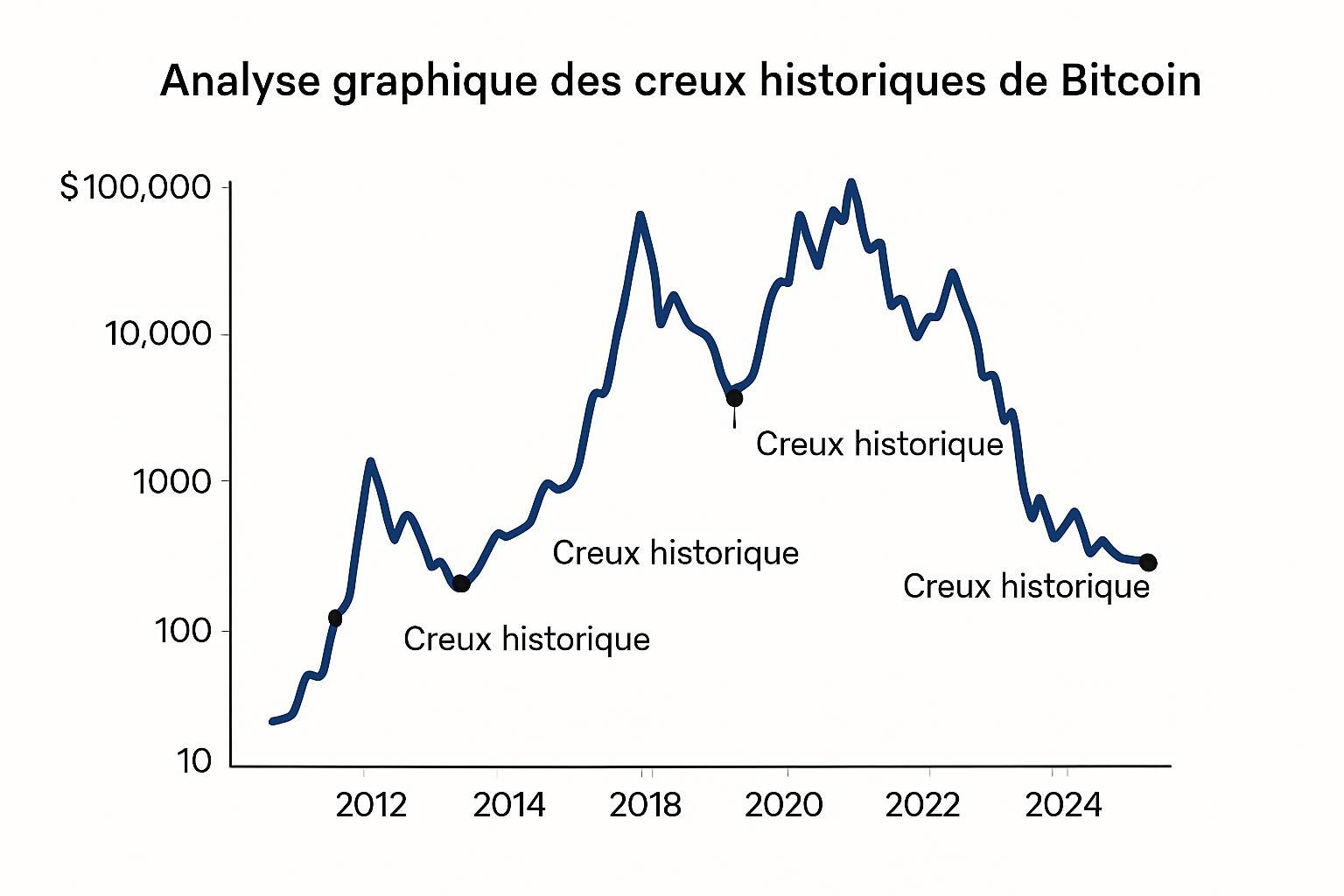 découvrez une analyse historique approfondie des creux de bitcoin depuis 2012, mettant en lumière une zone critique majeure. explorez où bitcoin se situe aujourd'hui dans ce contexte clé.