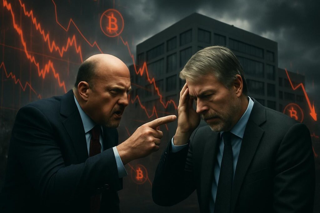 jim cramer critique michael saylor, l'accusant d'avoir compromis bitcoin lors des difficultés rencontrées par microstrategy face à une vague de fud.