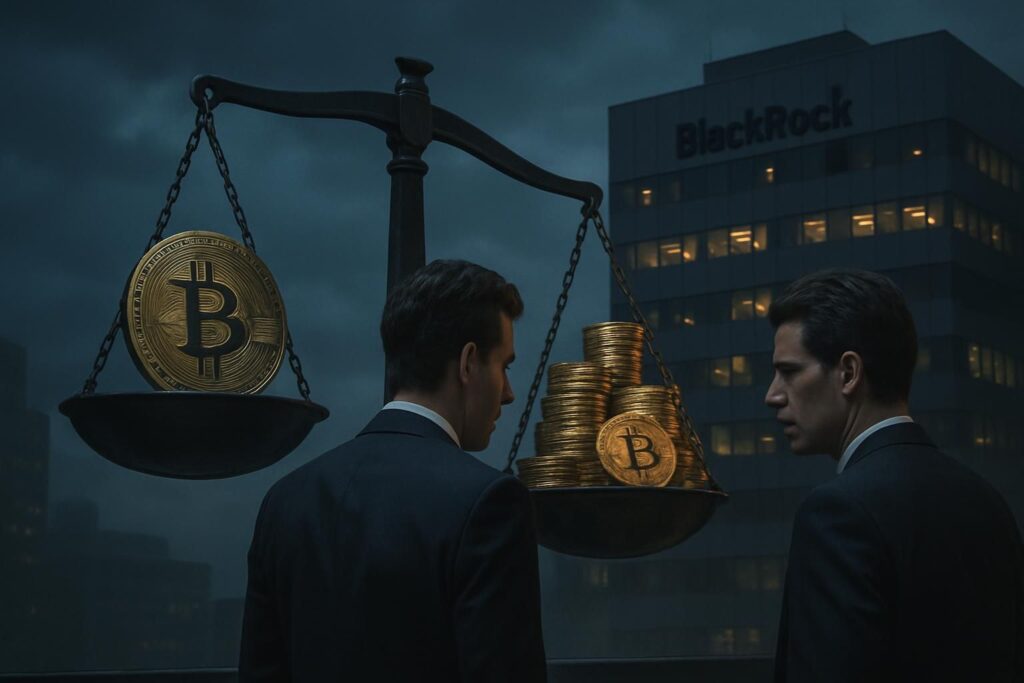 découvrez les inquiétudes croissantes autour d'une vente massive de bitcoin, alimentées par les récentes actions de blackrock et des frères winklevoss.