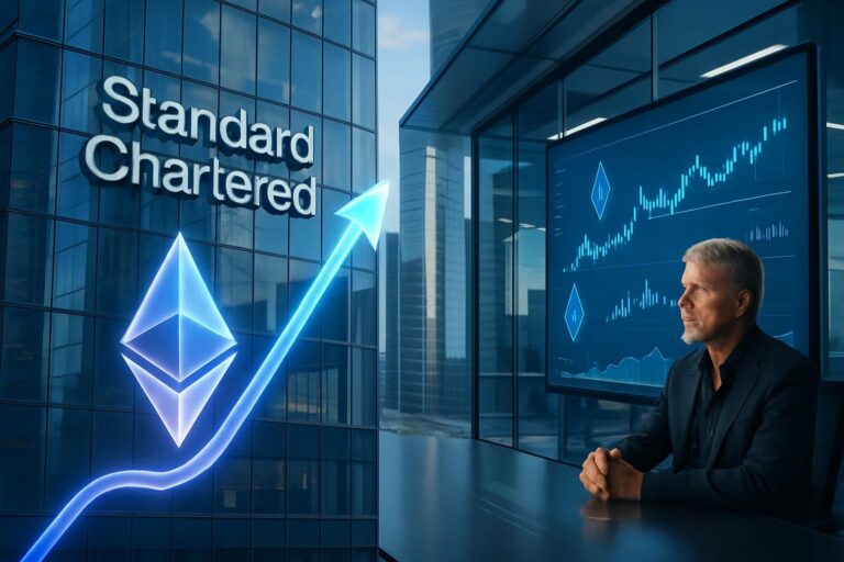 découvrez comment standard chartered anticipe une forte hausse d’ethereum, soutenue par les stratégies d'investissement de microstrategy.
