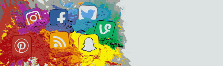 Icones de reseaux sociaux illustrant la publicite et le marketing digital en ligne