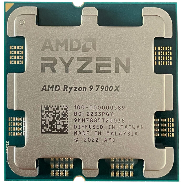 Processeur AMD Ryzen à architecture Zen 4 pour socket AM5, vu de dessus