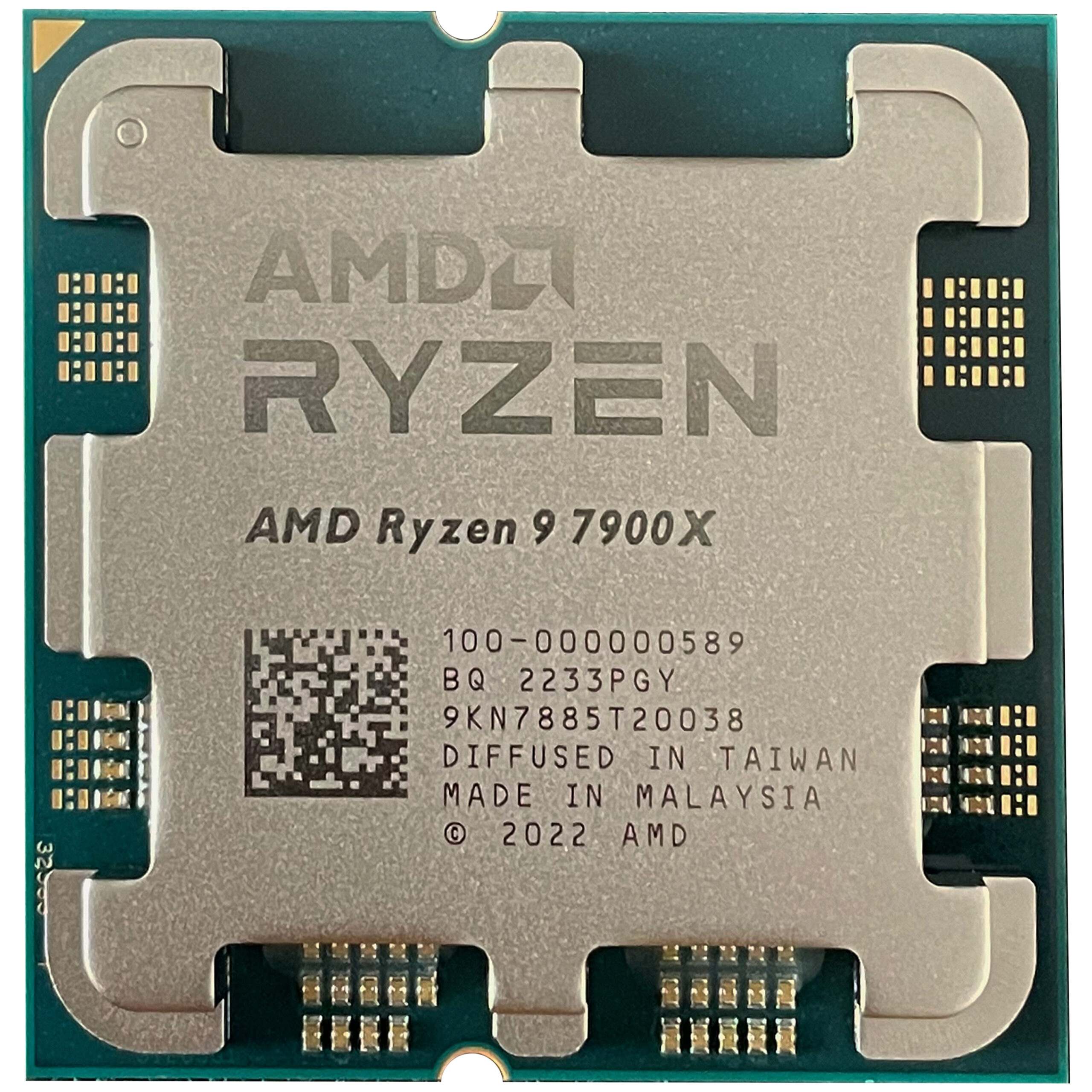 Processeur AMD Ryzen à architecture Zen 4 pour socket AM5, vu de dessus