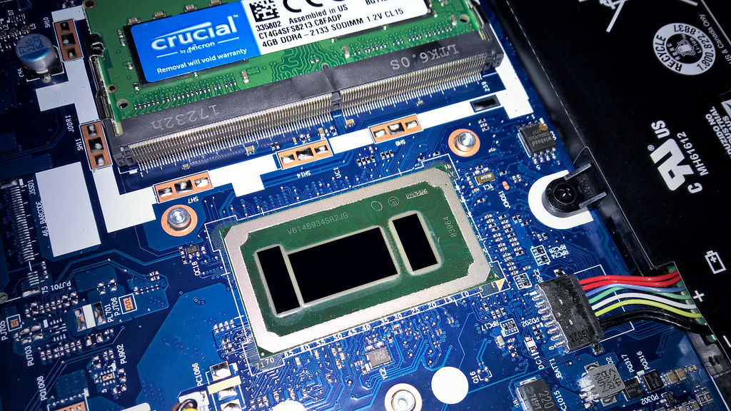 Processeur pour ordinateur portable en gros plan
