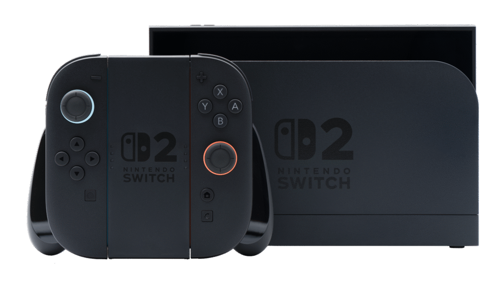 Console Nintendo Switch 2 et ses accessoires de jeu posés sur une table