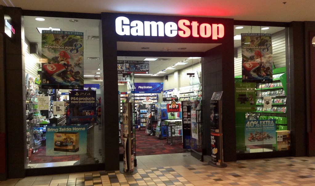 Devanture d'un magasin GameStop, distributeur americain de jeux video